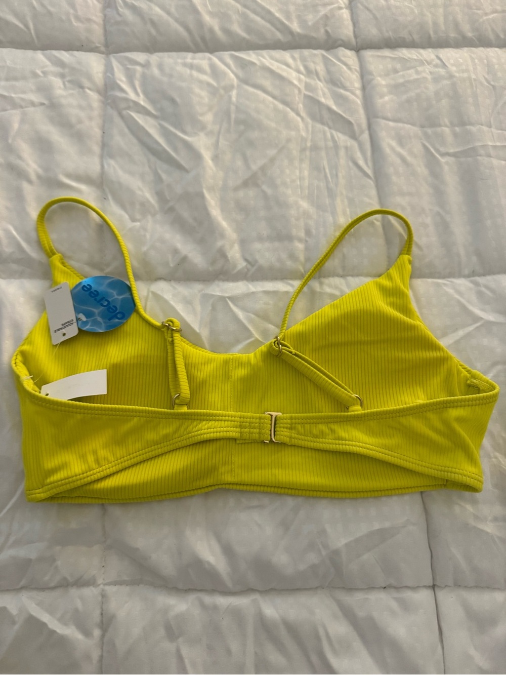 Neon Yellow Ribbed Two-Piece Bikini Set Size Small - Picture 7 of 7